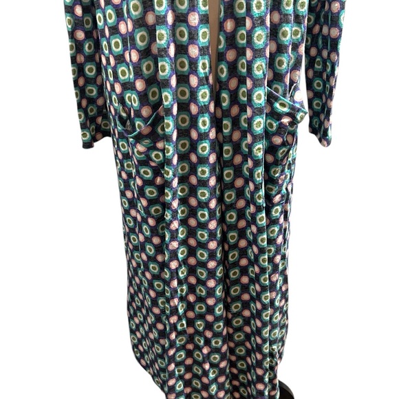 LuLaRoe Long Open Front Duster Cardigan Dot Design Size Medium - Picture 3 of 10